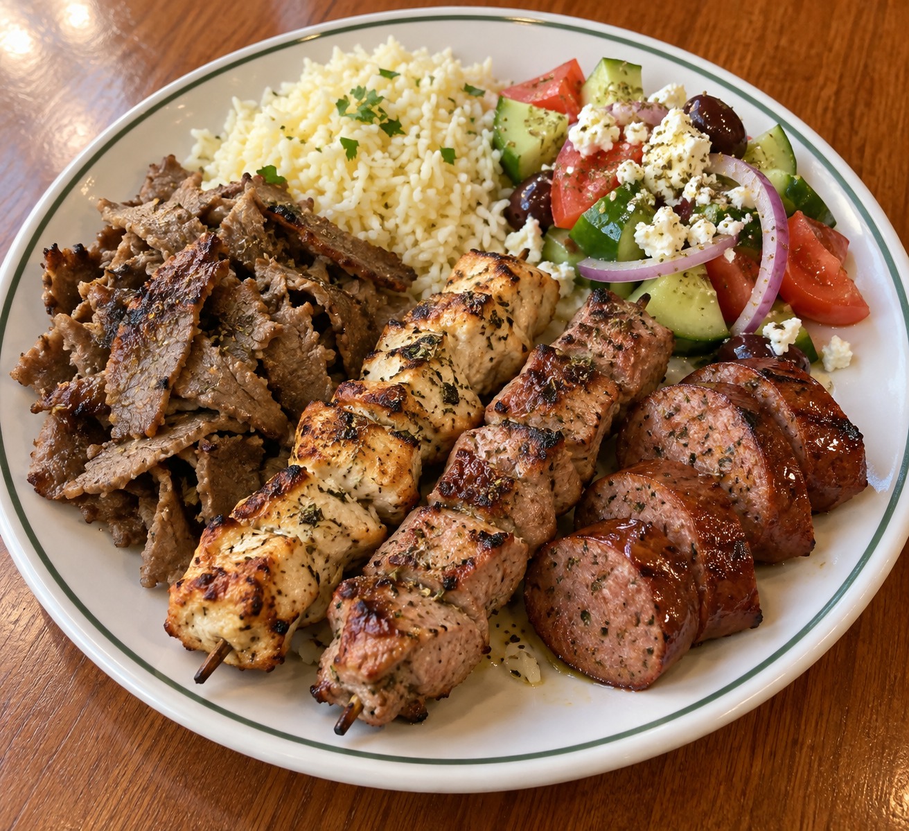 Freshly prepared food from the Olives & Pita kitchen